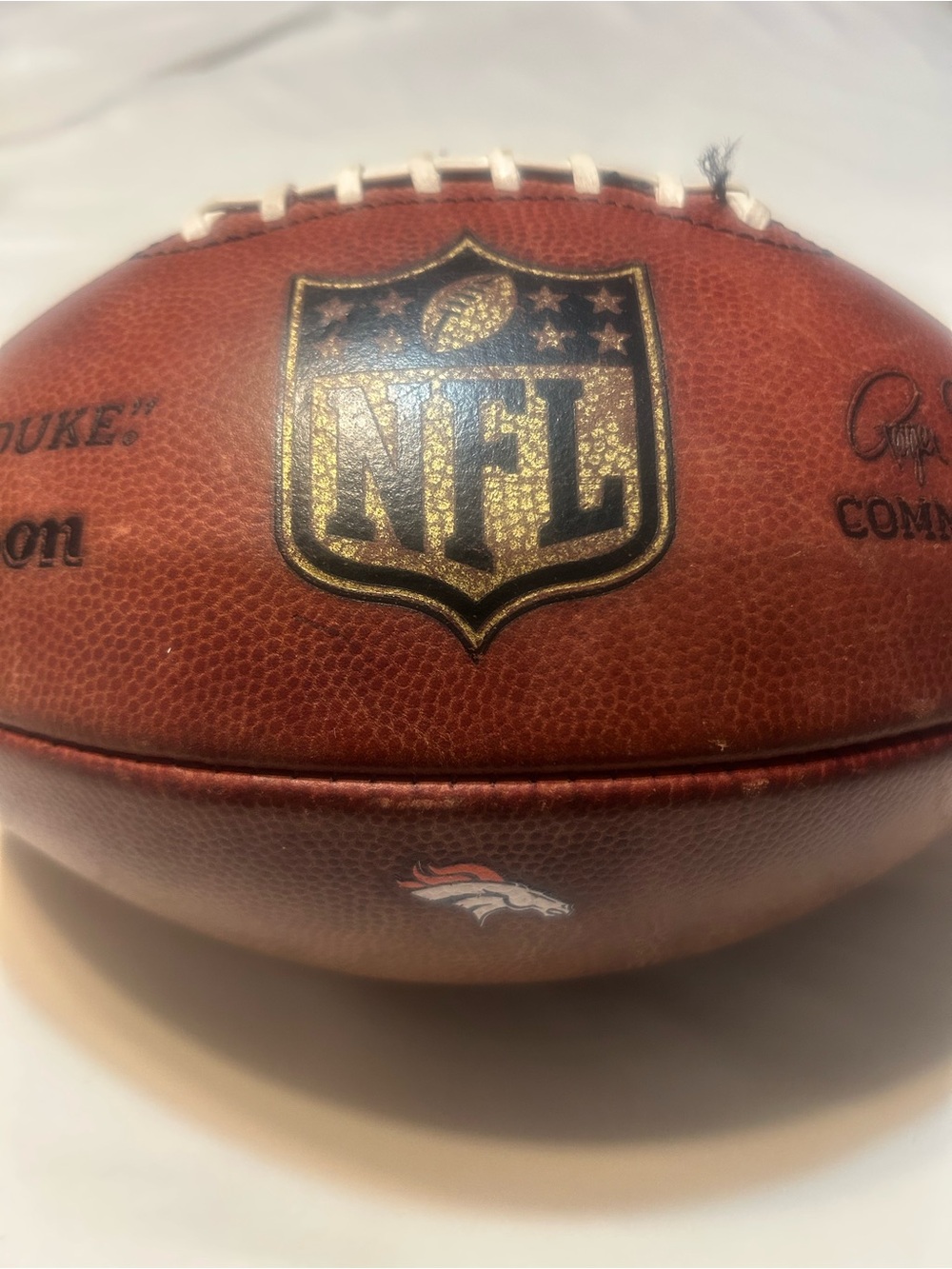 NFL Brown Leather Football with Gold NFL Shield